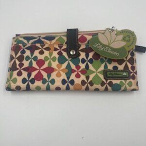 NEW Lily Bloom Wallet Clutch Floral Canvas ID Pouch NWT